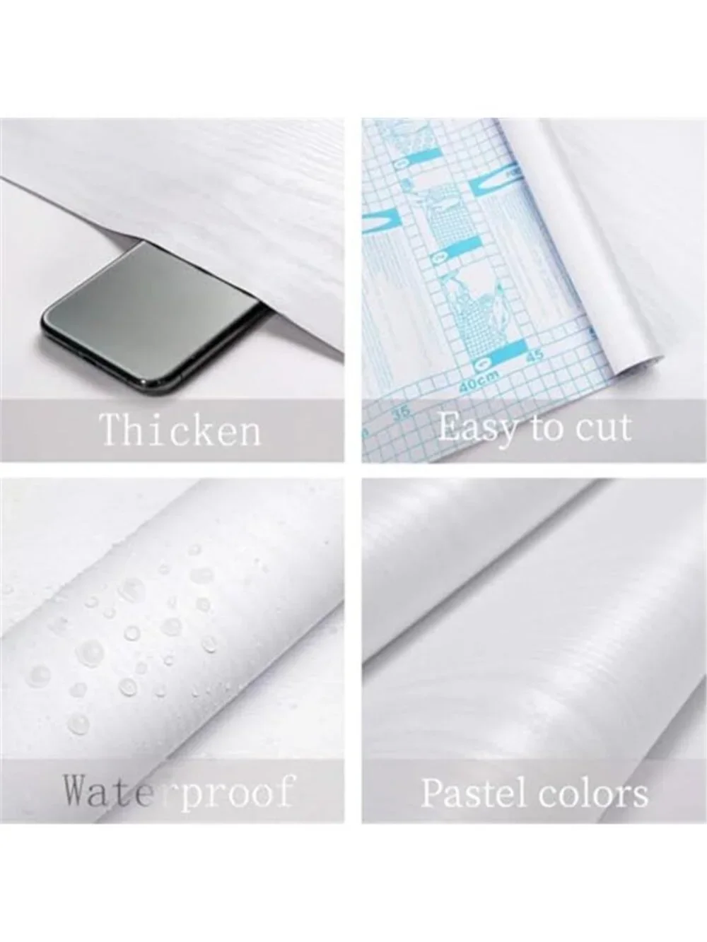 White Wood Peel And Stick Wallpaper Contact Paper Removable Cabinet Shelf Vinyl
